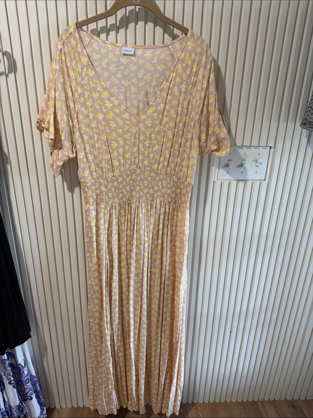 Smocked Waist Pink Floral Maxi Dress by Lush